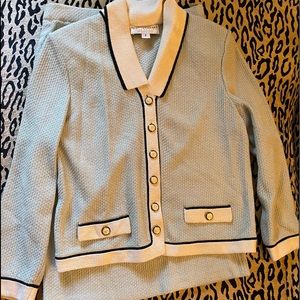 St. John baby blue suit. Size Petite